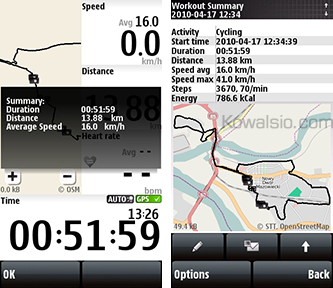 Nokia Sports Tracker - zakończenie i podsumowanie treningu