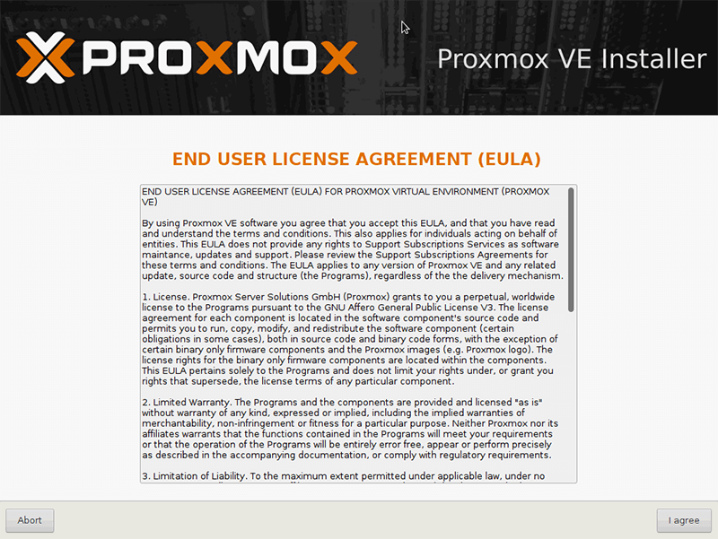 Instalacja Proxmox - warunki licencyjne